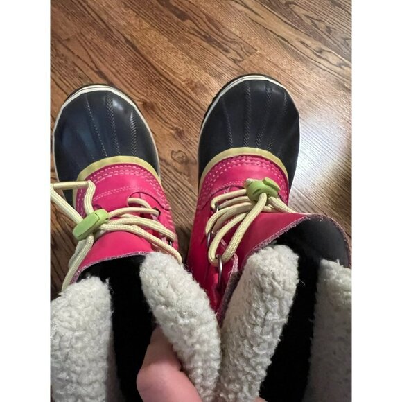 Sorel | Yoot Pac Pink Winter Snow Boot Faux Fur NY1443-600 Youth Size US 5 - Picture 6 of 6